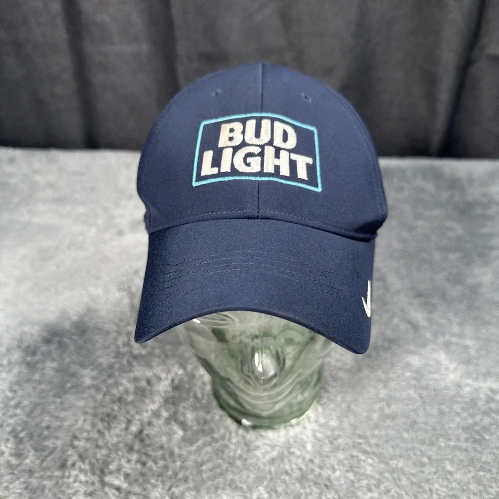 NWT Mens Nike Legacy 91 Bud Light Golf Hat Navy Blue Adjustable Lightweight